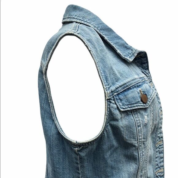 dynamite Blue Jean Distressed Vest - Picture 4 of 12